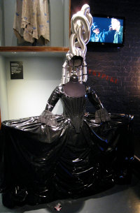 A costume out of rubber at the Theatre Museum