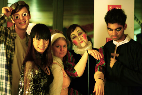Group of not-so-likely friends at the Halloween Party, Thespians Anonymous 2012